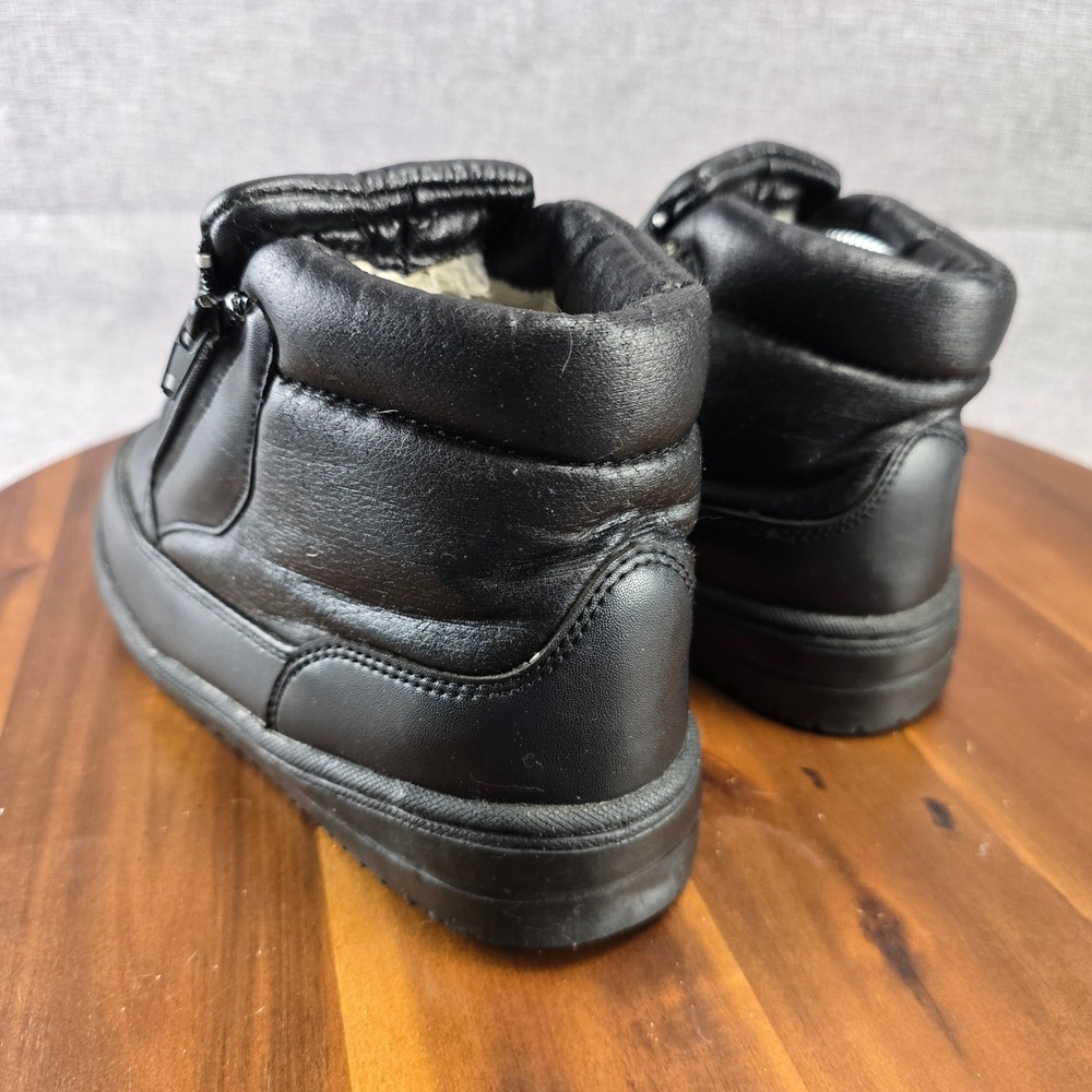Womens Black PVC Upper Winter Boots Zip Up Ankle Booties Shoes size 8 - Picture 12 of 14